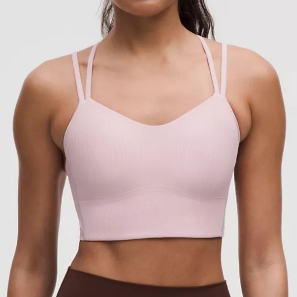 Lululemon Like a Cloud Longline Bra B/C Ribbed Pink Haze